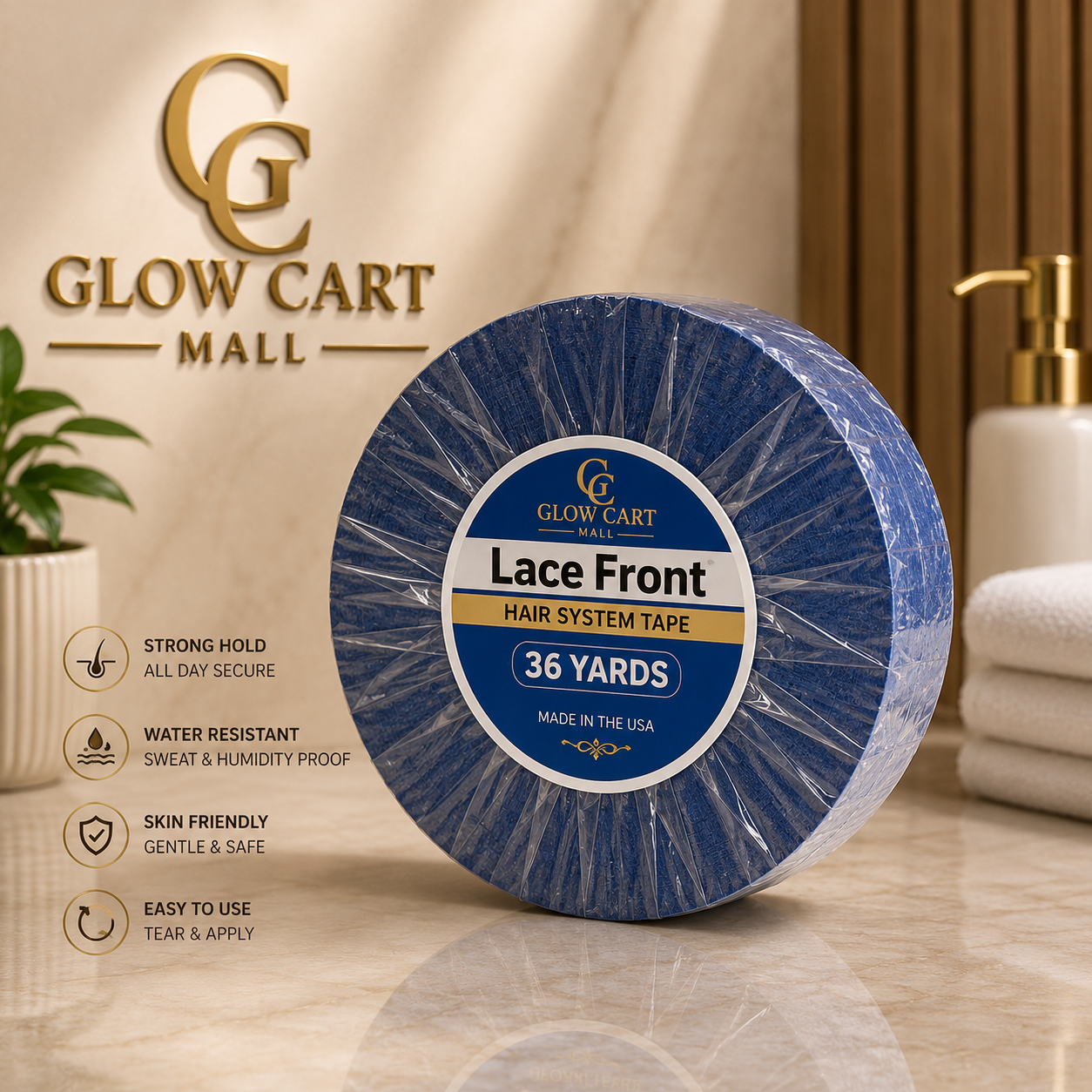WALKER – Hair Sicker Blue Tape Roll – 36 Yards